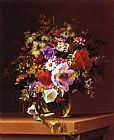 Violin And Glass Paintings - Wildflowers in a Glass Vase by Adelheid Dietrich